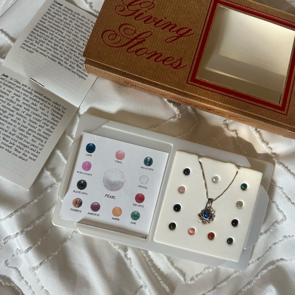Vintage sterling silver genuine gemstone necklace